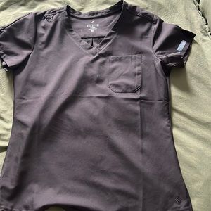 Black Med Coture scrub top size small. Excellent condition